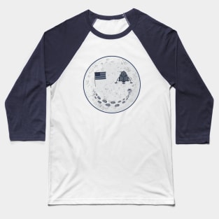 Moon Landing. Smiling Moon. Baseball T-Shirt